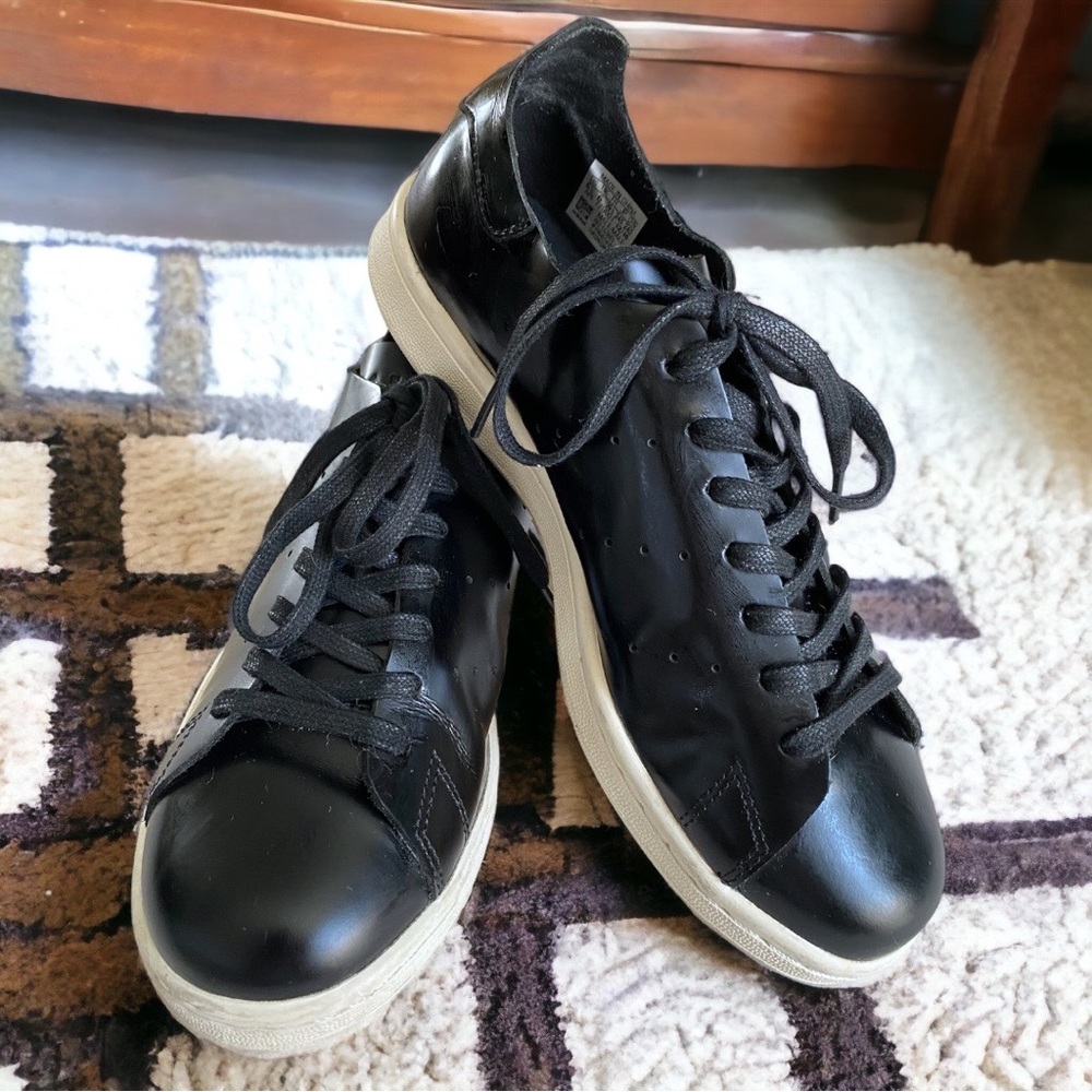 Adidas X Barney’s New York Black Leather Stan Smith shoes sneakers W 8 M 6.5
